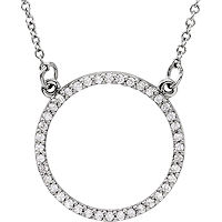 Item # S89833W - 14K White Gold Circle Pendant