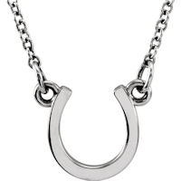 Item # S91467W - 14K White Gold Horseshoe Pendant