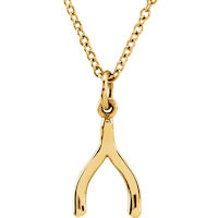 Item # S91479 - 14K Yellow Gold Wishbone Pendant
