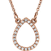 Item # S91543R - 14K Rose Gold Tear Drop Pendant