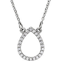 Item # S91543W - 14K White Gold Tear Drop Pendant