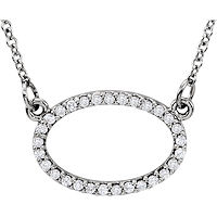 Item # S91545W - 14K White Gold Oval Pendant