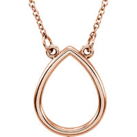 Item # S91546R - 14K Rose Gold Teardrop Necklace