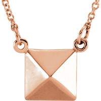 Item # S91553R - 14K Rose Gold Pyramid Pendant