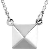 Item # S91553W - 14K White Gold Pyramid Pendant