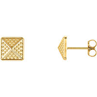 Item # S91565 - 14K Yellow Gold Pyramid Earrings