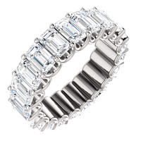 Item # SE128869700PP - Platinum Emerald Cut Diamond Eternity Band