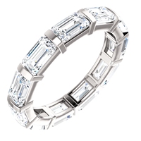 Item # SE129279375PP - Platinum Emerald Cut Eternity Band