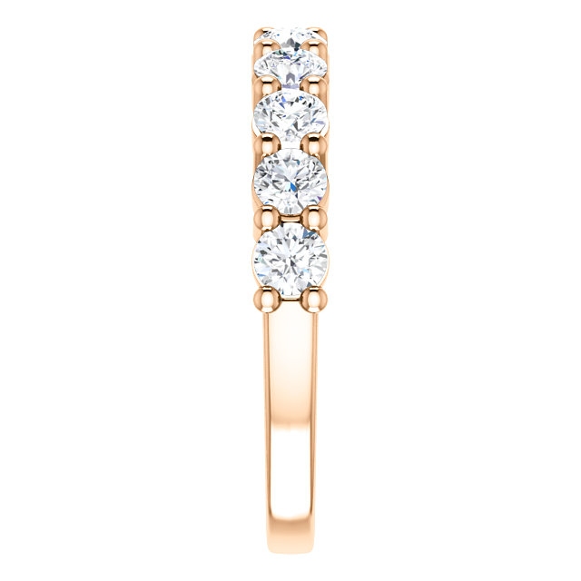 Item # SR128555100RE View 4 - 18K Rose Gold Diamond Anniversary Ring. 1.00CT