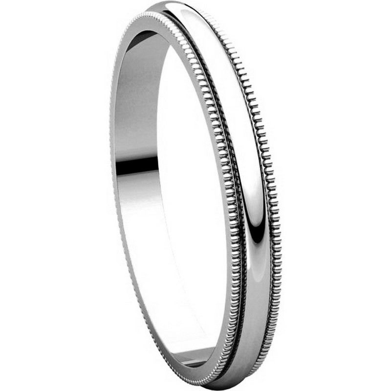 Item # T123841WE View 5 - 18K Gold  2.5mm Milgrain Comfort Fit Wedding Ring