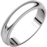 Item # T123861PP - Platinum 4mm Milgrain Comfort Fit Plain Band