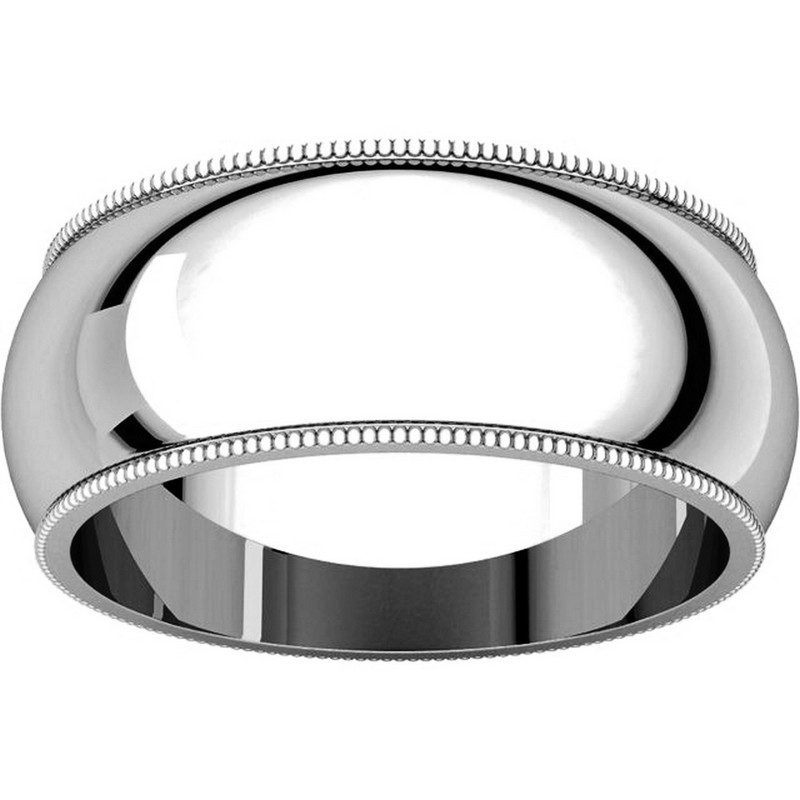 Item # T123891W View 3 - 14K Comfort Fit Milgrain 8mm Wedding Ring