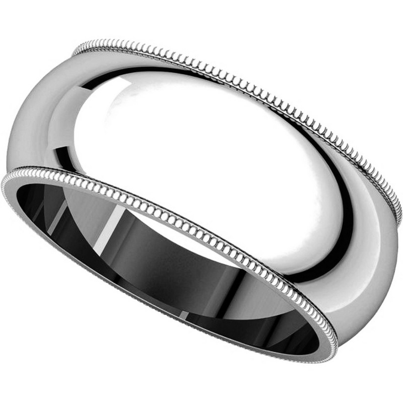 Item # T123891W View 4 - 14K Comfort Fit Milgrain 8mm Wedding Ring