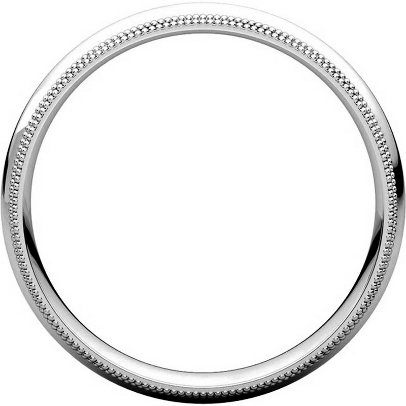 Item # TD123864PP View 2 - Platinum Wedding Ring 4mm Double Milgrain Comfort Fit