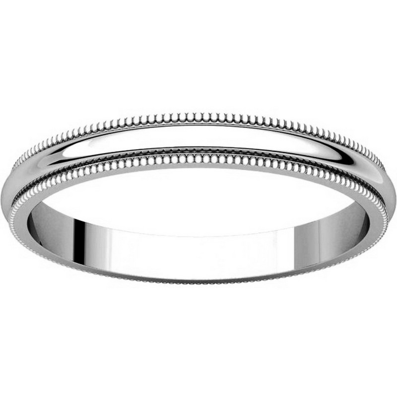 Item # TH238425PP View 3 - Platinum Comfort Fit 2.5mm Milgrain Edge Ring