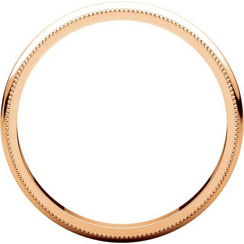 Item # TH238425RE View 2 - 18K Rose Gold Comfort Fit 2.5mm Milgrain Edge Ring