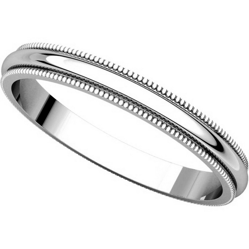 Item # TH238425WE View 4 - 18K White Gold Milgrain Edge, 2.5mm Wedding Ring