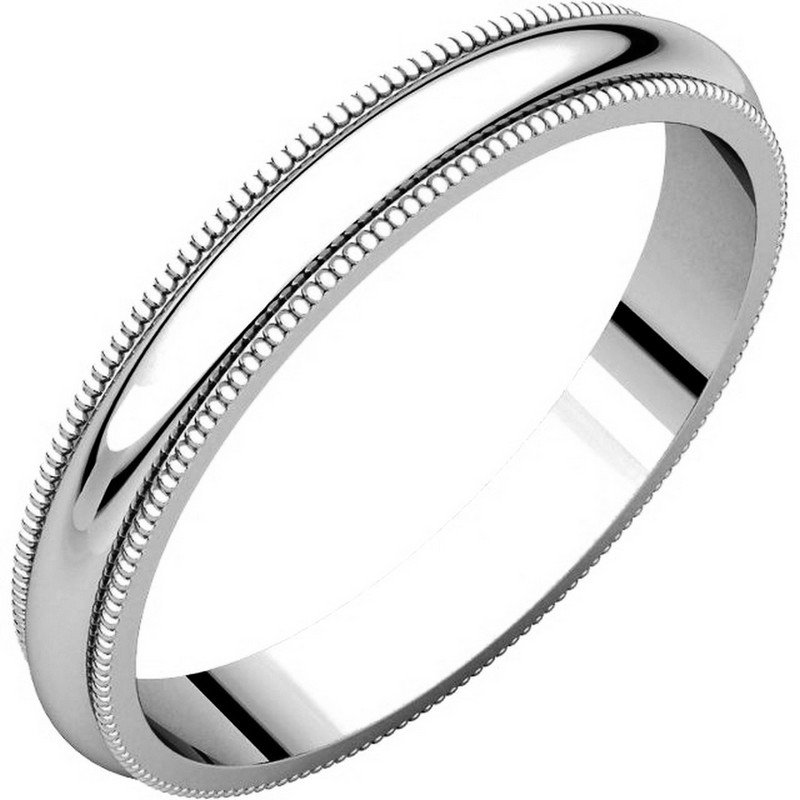 Item # TH23853PD - Palladium, 3.0 mm wide, heavy comfort fit, milgrain edge wedding band. The finish on the ring is polished. Other finishes may be selected or specified.
