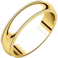 Item # TH23875E - 18K Gold 5mm Milgrain Comfort Fit Wedding Band