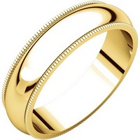 Item # TH23875 - 14K Gold 5mm Milgrain Comfort Fit Wedding Band