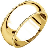 Item # TH23898E - 18K Gold 8mm Milgrain Comfort Fit Wedding Band