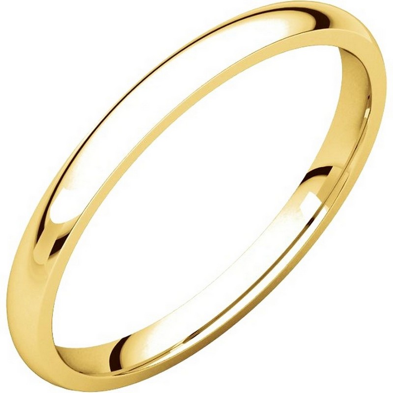 Item # U123781 - 14K gold, 2.0 mm wide,  comfort fit, wedding band. The finish on the ring is polished. Other finishes may be selected or specified.