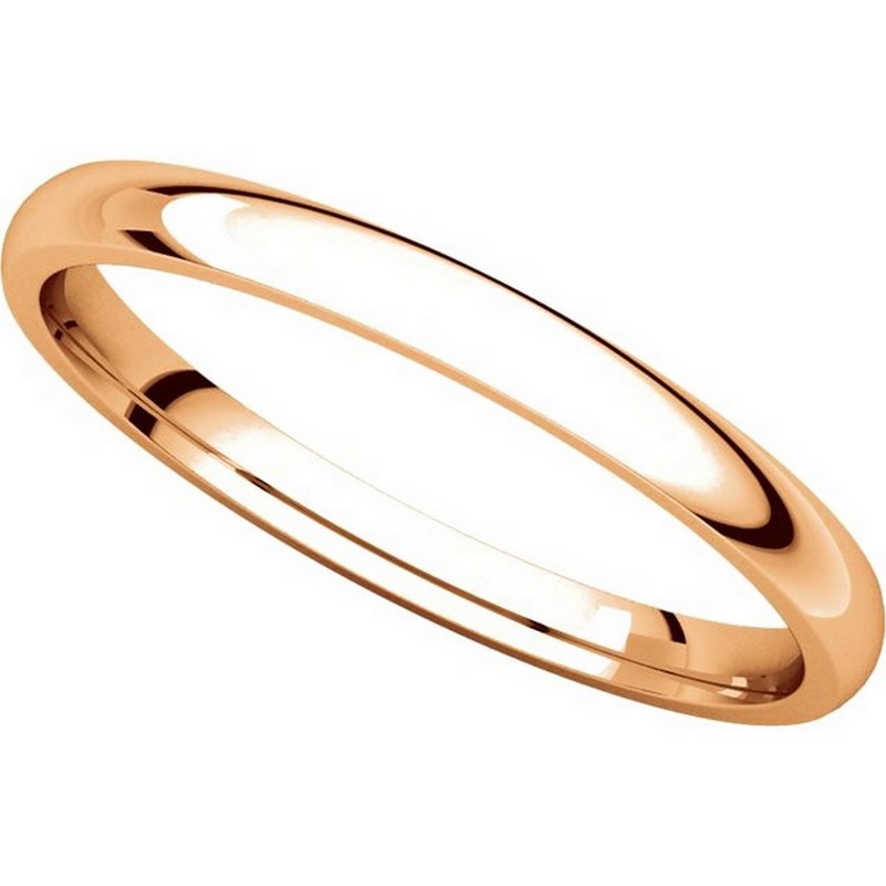 U123781R 14K Rose Gold 2mm Wide Comfort Fit Wedding Band