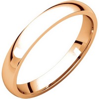 Item # V123791RE - 18K Rose Gold Plain 3mm Comfort Fit Wedding Band