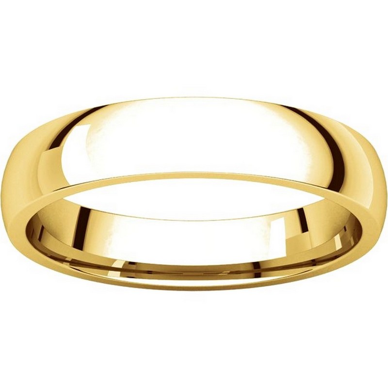 Item # V123801 View 3 - 14K Gold Traditional Plain 4mm Comfort Fit Band
