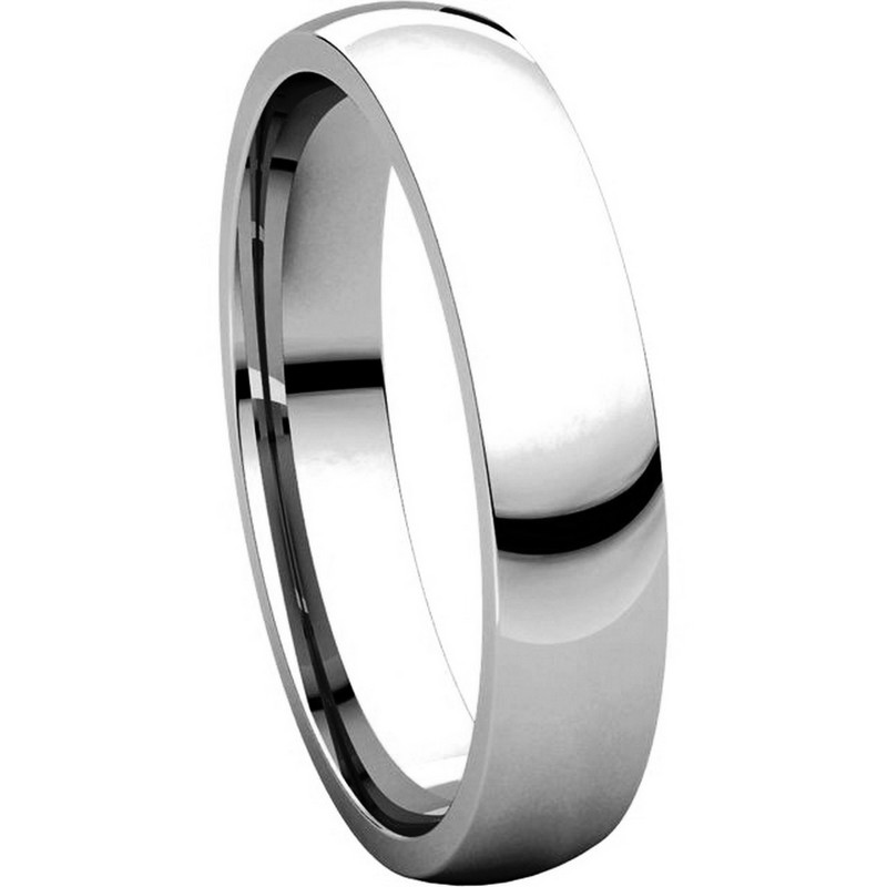 V123801W 14K White Gold Traditional Plain 4mm Comfort Fit Band