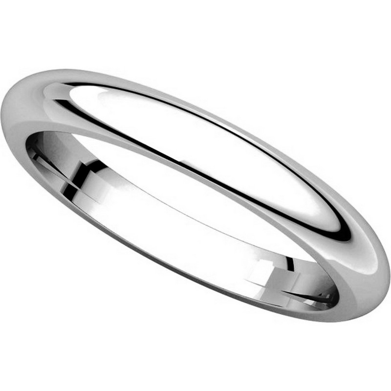 Item # VH123793WE View 4 - 18K White Gold 3mm Heavy Comfort Fit Plain Wedding Band