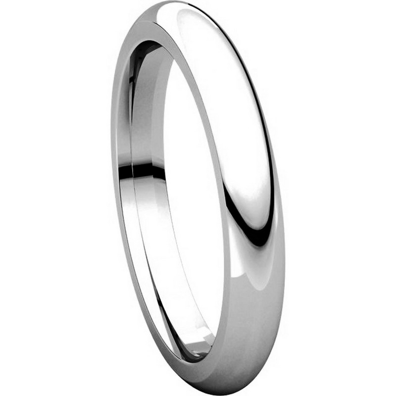 Item # VH123793WE View 5 - 18K White Gold 3mm Heavy Comfort Fit Plain Wedding Band