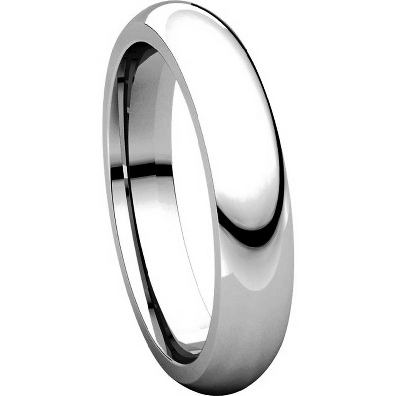 Item # VH123804WE View 5 - 18K White Gold 4mm Heavy Comfort Fit Plain Wedding Band