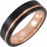 Item # WB57585TU - Tungsten Rose Gold Wedding Band