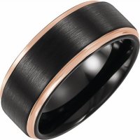 Item # WB57586TU - Black Tungsten and 18K PVD