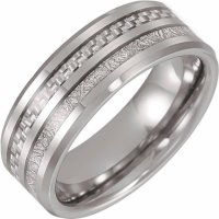 Item # WB57590TU - Tungsten Wedding Band With Carbon Fiber.