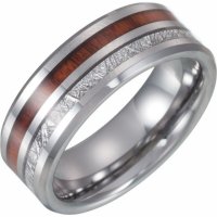 Item # WB57598TU - Tungsten Wedding Band With Carbon Fiber and Wood Inlay.
