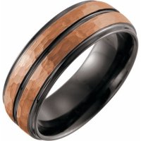 Item # WB57859TU - Tungsten Rose Gold Wedding Band