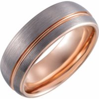 Item # WB57943TU - Tungsten Rose Gold Wedding Band