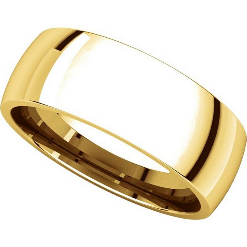 Item # X116831E View 4 - 18K Yellow Gold 7mm Comfort Fit Plain Wedding Ring