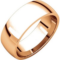 Item # X116831R - 14K Rose Gold 7mm Comfort Fit Plain Wedding Band