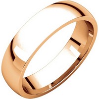 Item # X123811RE - 18K Rose Gold 5mm Comfort Fit Plain Wedding Band