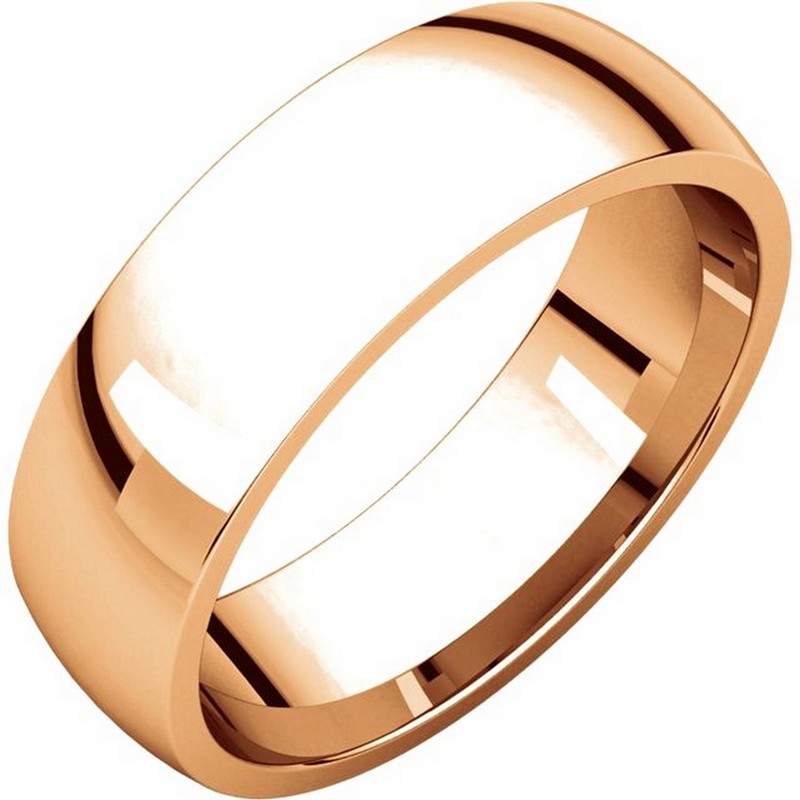 Item # X123821R - 14K Rose gold, 6.0 mm wide, comfort fit, wedding band. The finish on the ring is polished. Other finishes may be selected or specified.