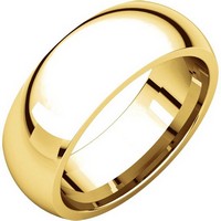 Item # XH116837E - 18K Gold 7mm heavy Comfort Fit Plain Wedding Band