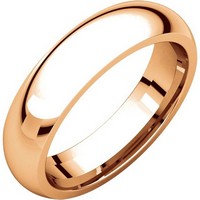 Item # XH123815RE - 18K Rose Gold 5mm Heavy Comfort Fit Wedding Band