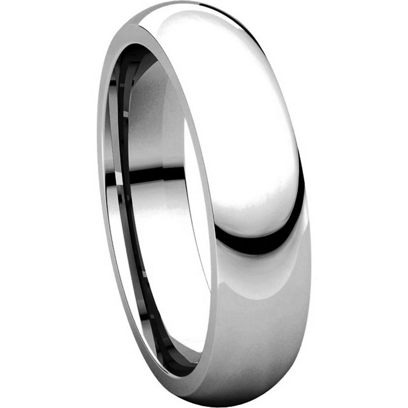 Item # XH123815WE View 5 - 18K White Gold 5mm Heavy Comfort Fit Wedding Band