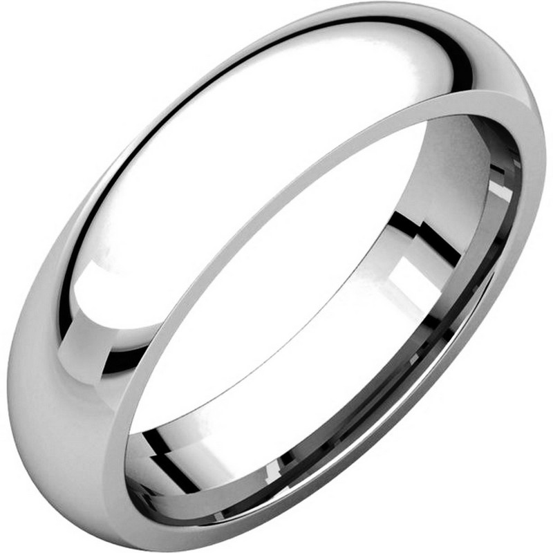 Item # XH123815WE - 18K white gold, 5.0 mm wide,  heavy comfort fit, wedding band. The finish on the wedding ring is polished. Other finishes may be selected or specified.