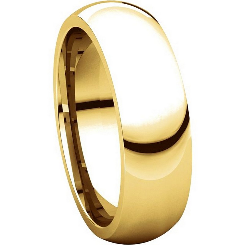 XH123826 14K Gold 6mm Heavy Comfort Fit Plain Wedding Band