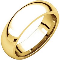 Item # XH123826E - 18K Gold 6mm Heavy Comfort Fit Plain Wedding Band