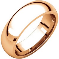 Item # XH123826R - 14K Rose Gold 6mm Heavy Comfort Fit Plain Wedding Band